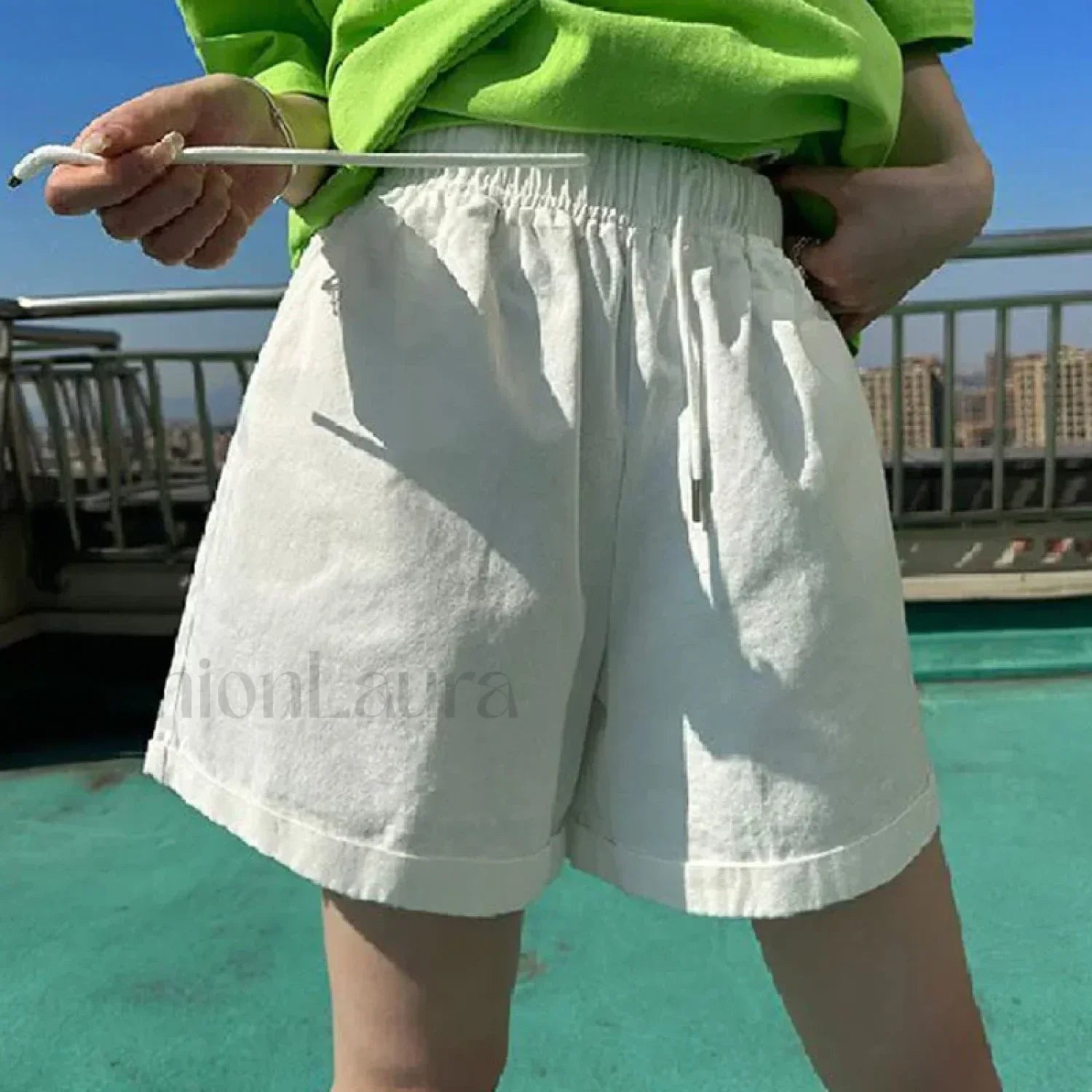 Candy Colors Wide Leg Elastic Waist Short