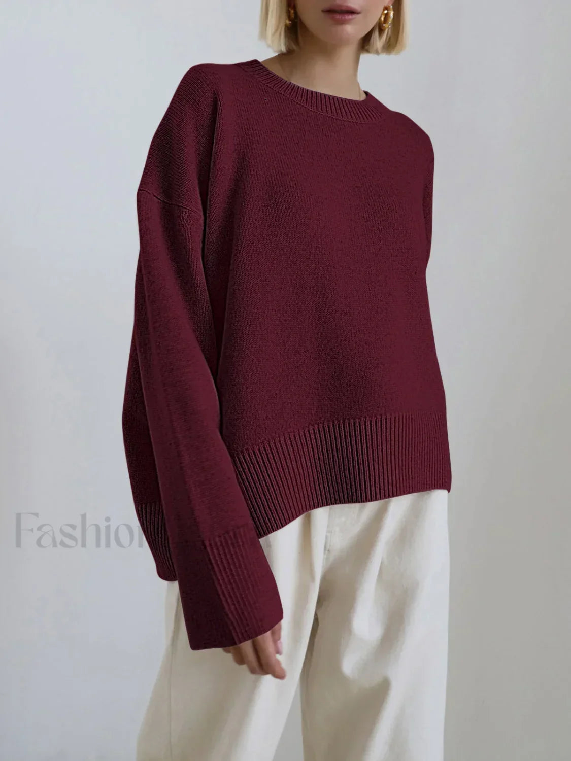 Candyfloss Oversized Pullover Sweater Burgundy / XS Sweaters