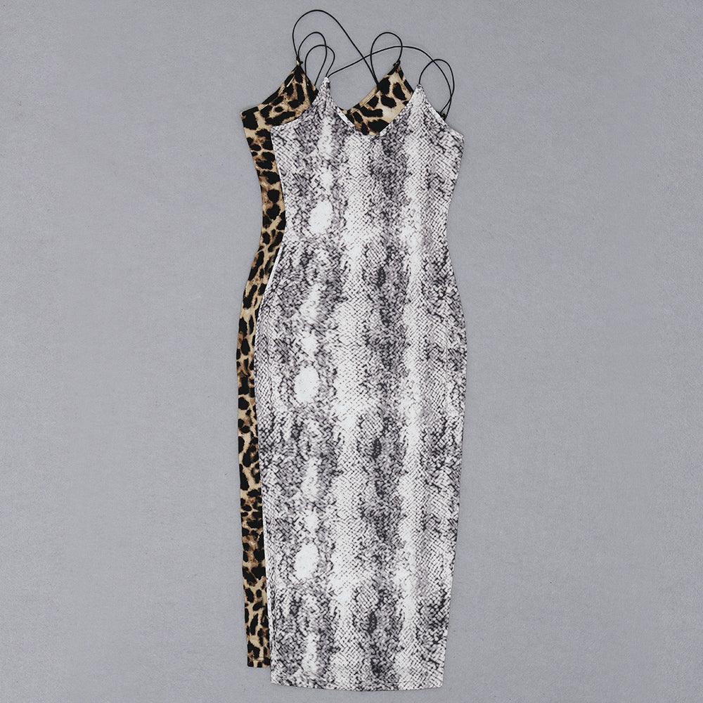 Cantara Allover Print Spaghetti Strap Midi Dress