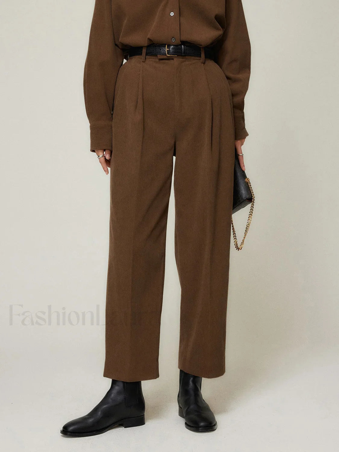 Caramel Smart Cropped Trendy Straight Leg Pants