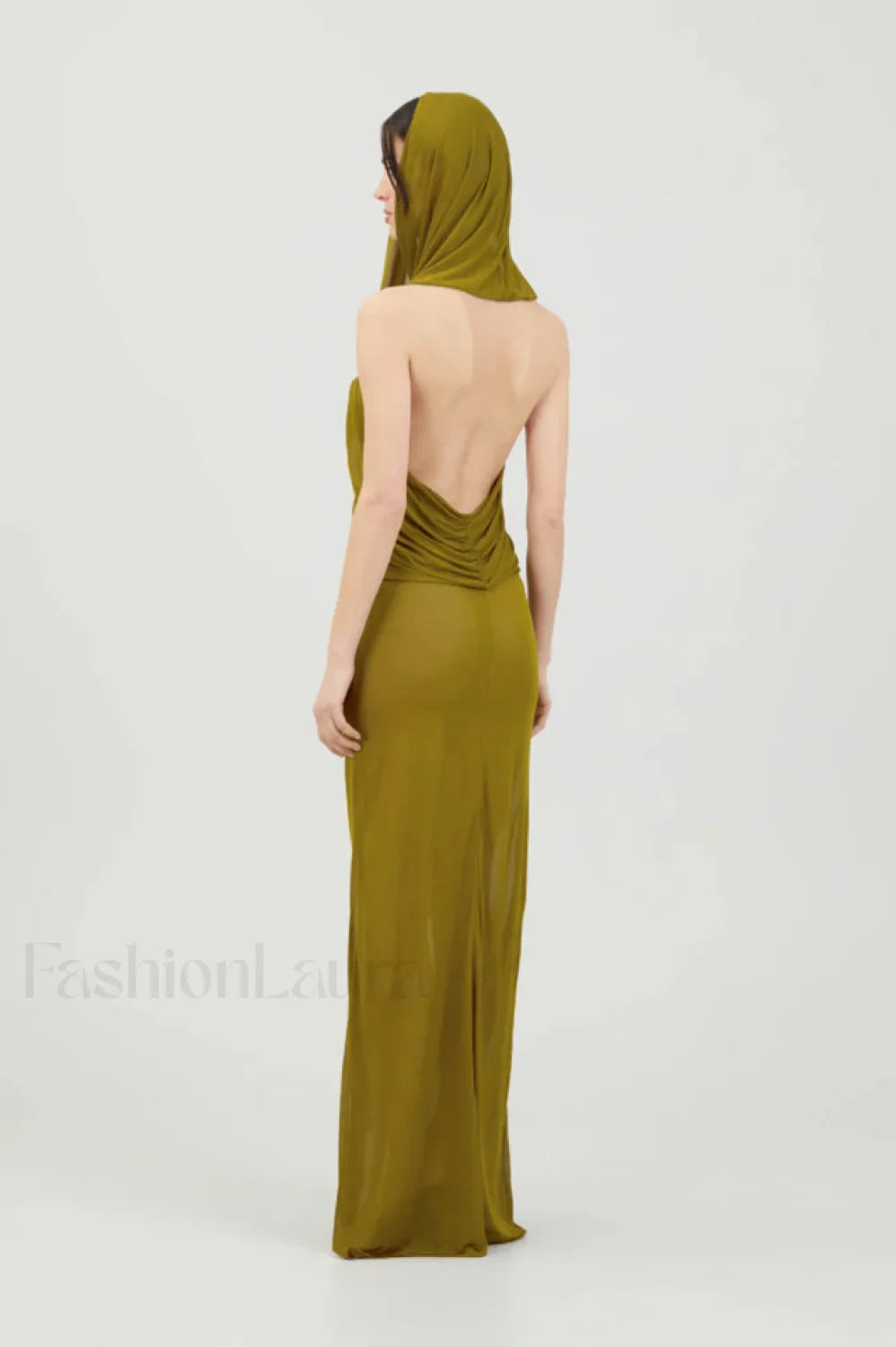 Carleigh Ruche Maxi Charming Dress With Headscarf