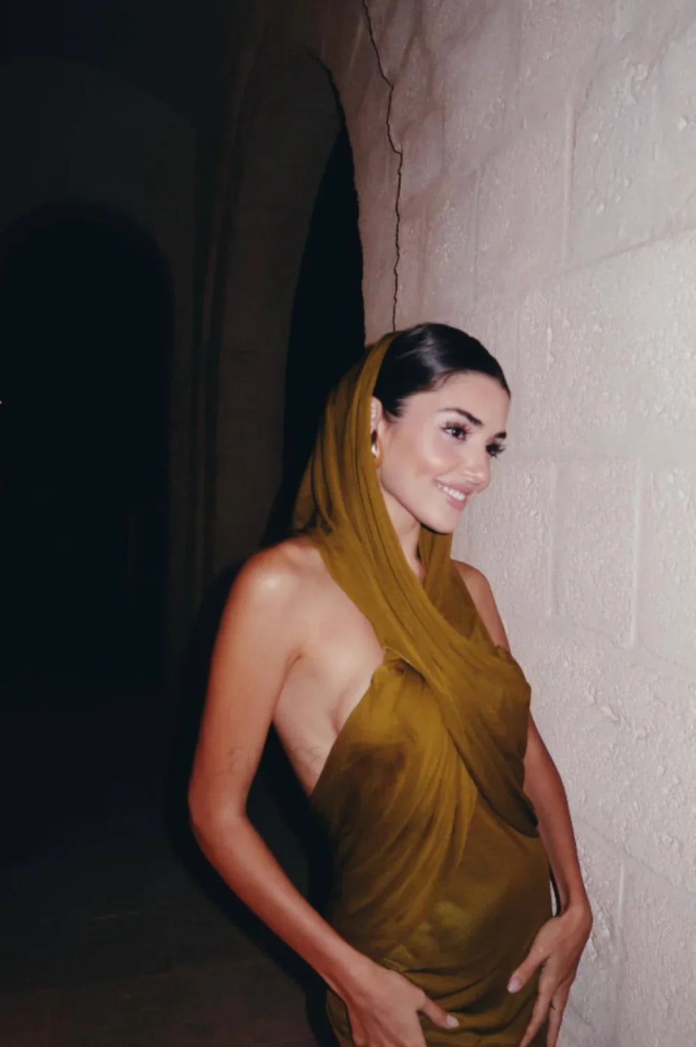 Carleigh Ruche Maxi Charming Dress With Headscarf