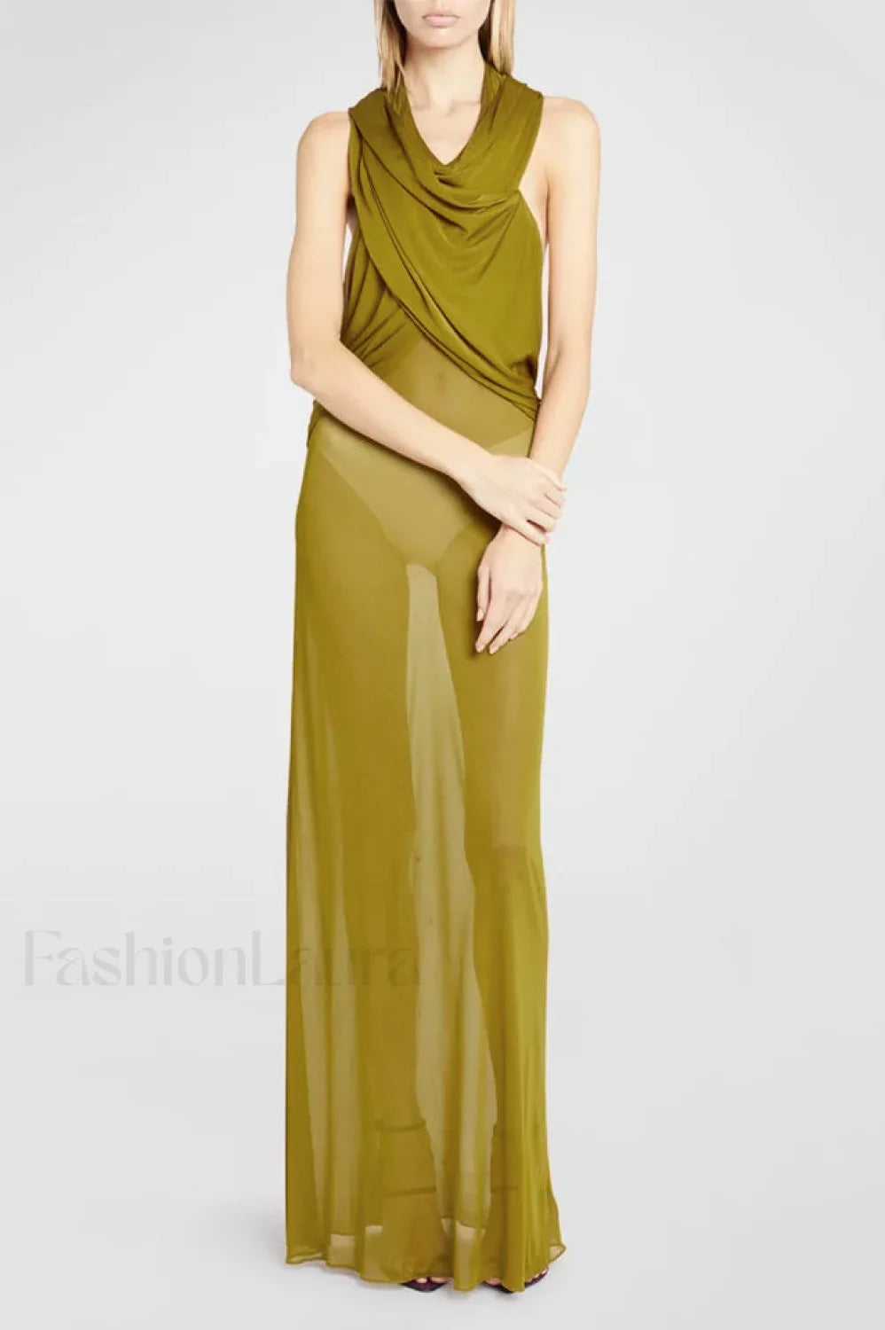 Carleigh Ruche Maxi Charming Dress With Headscarf