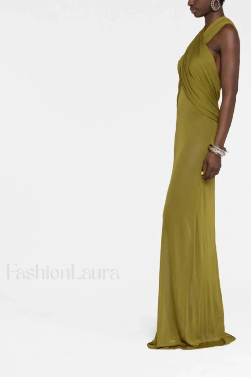 Carleigh Ruche Maxi Charming Dress With Headscarf