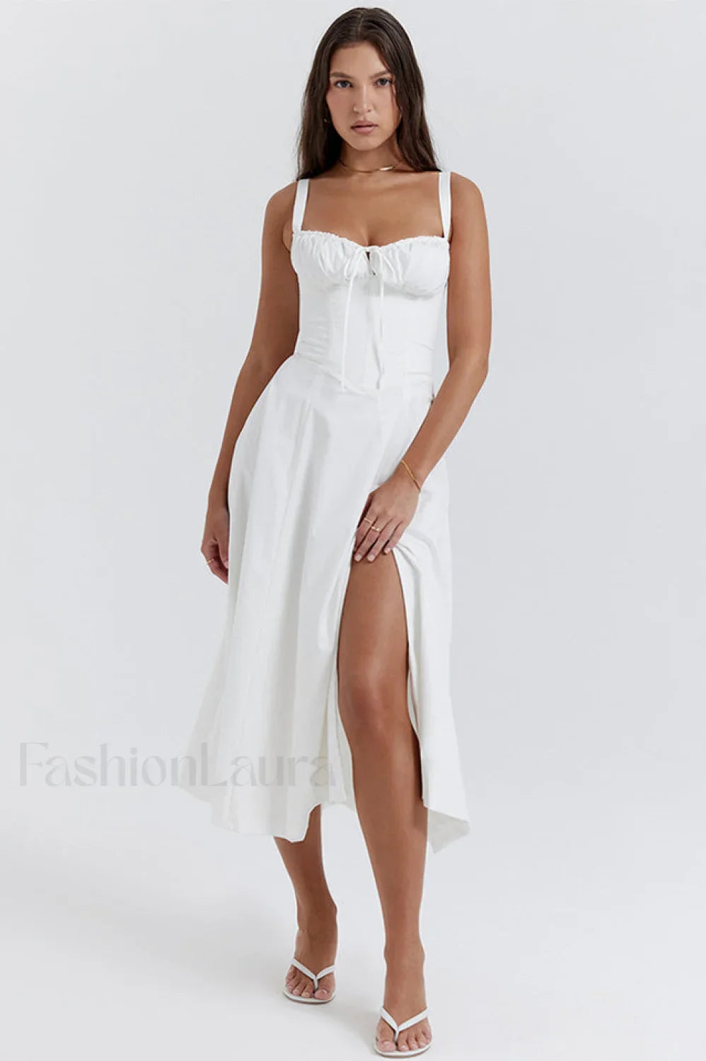 Carmen Elegant Bustier Sundress XS / White