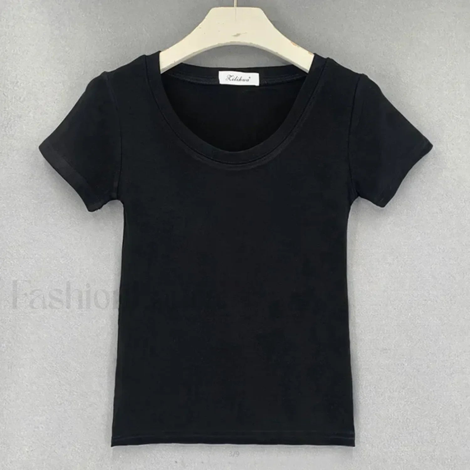 Casual Basic Femme Short Sleeve Tee Black / One Size
