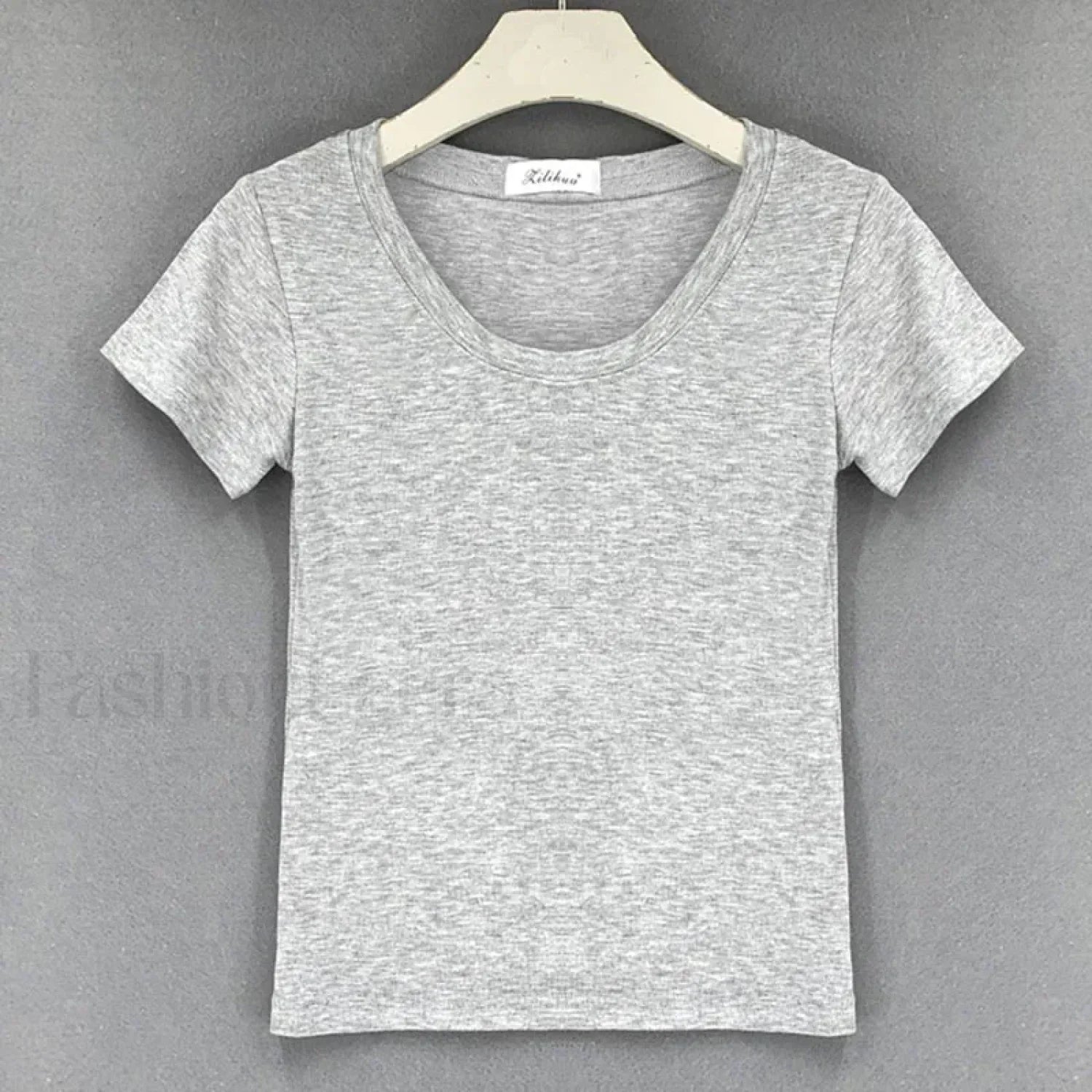 Casual Basic Femme Short Sleeve Tee GRAY / One Size