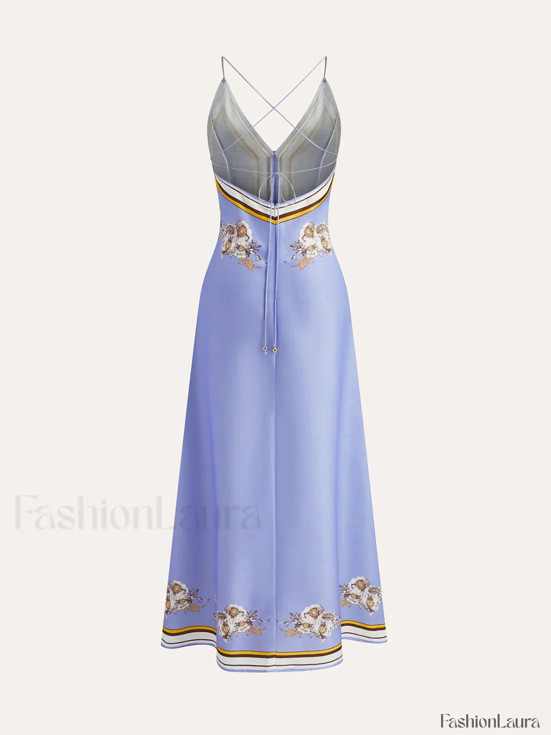 Casual Floral Printed Halter Long Dress