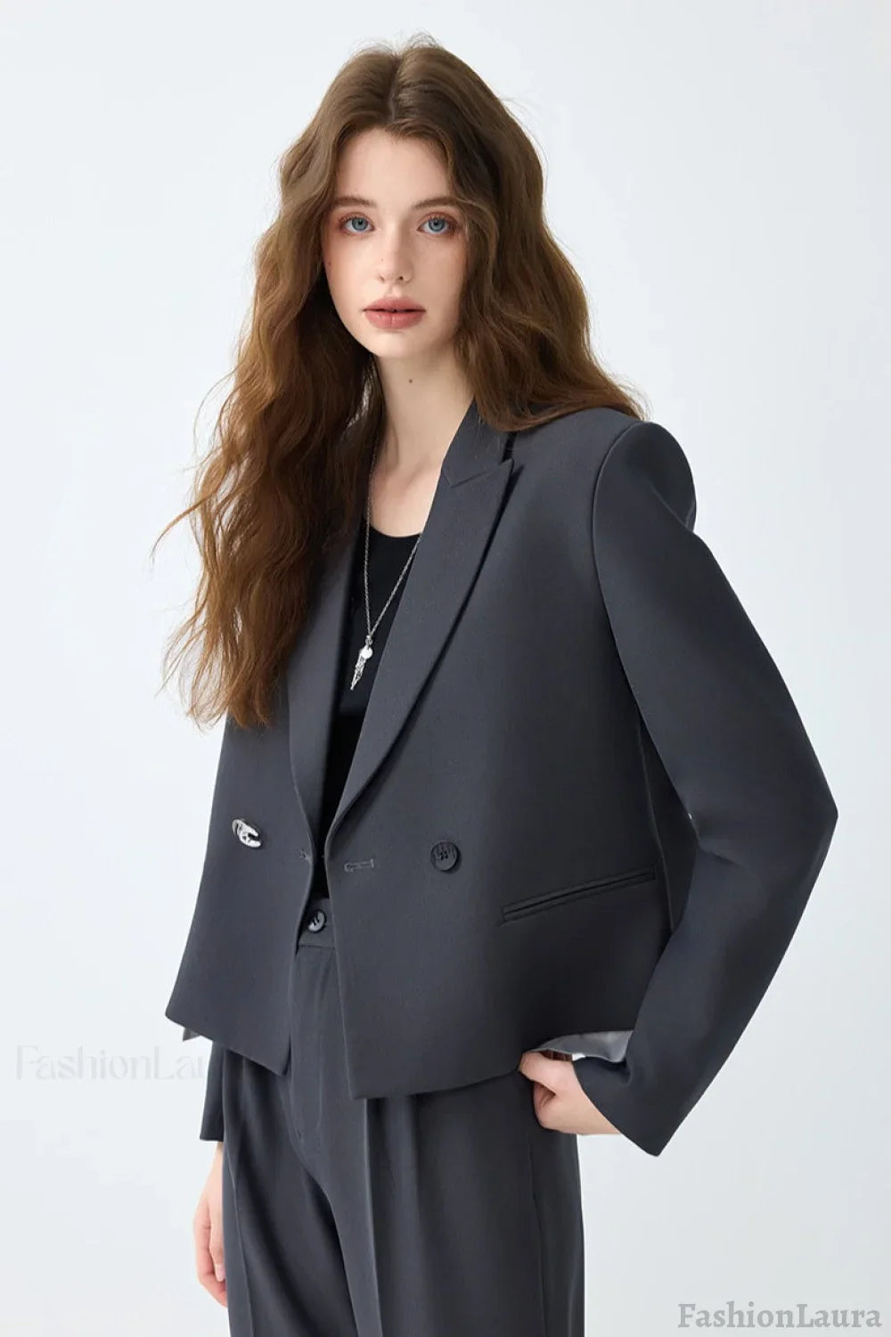 Casual Loose Fit Blazer S / Grey