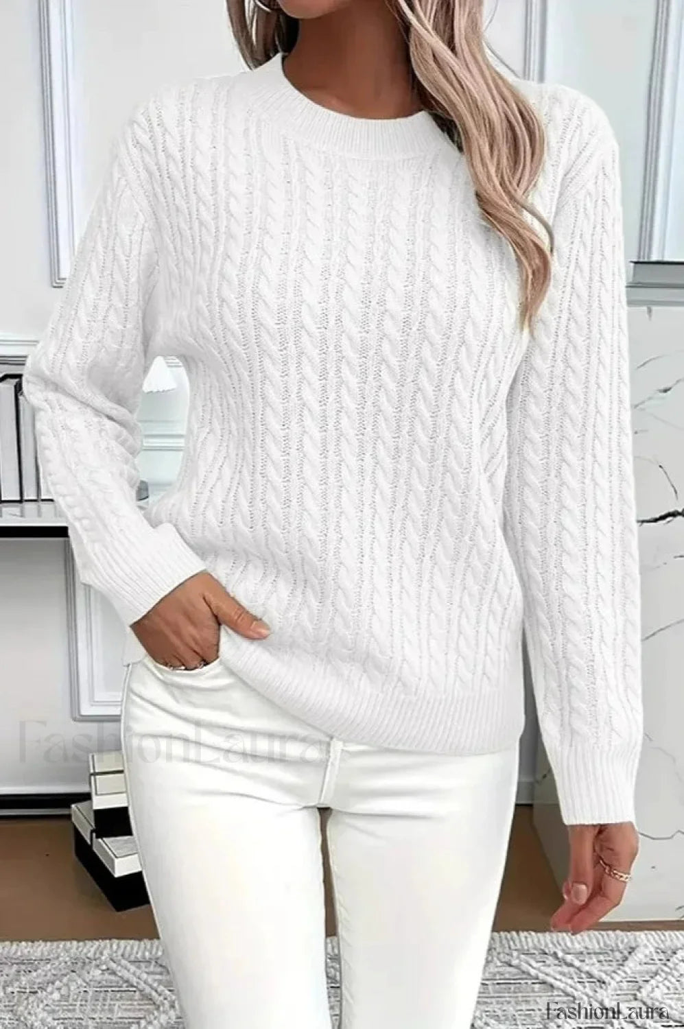 Casual Round Neck Knit Sweater