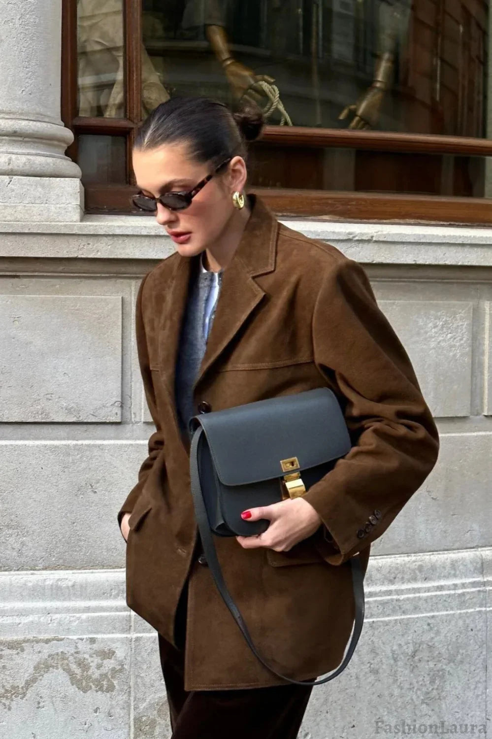 Casual Suede Finish Longline Jacket