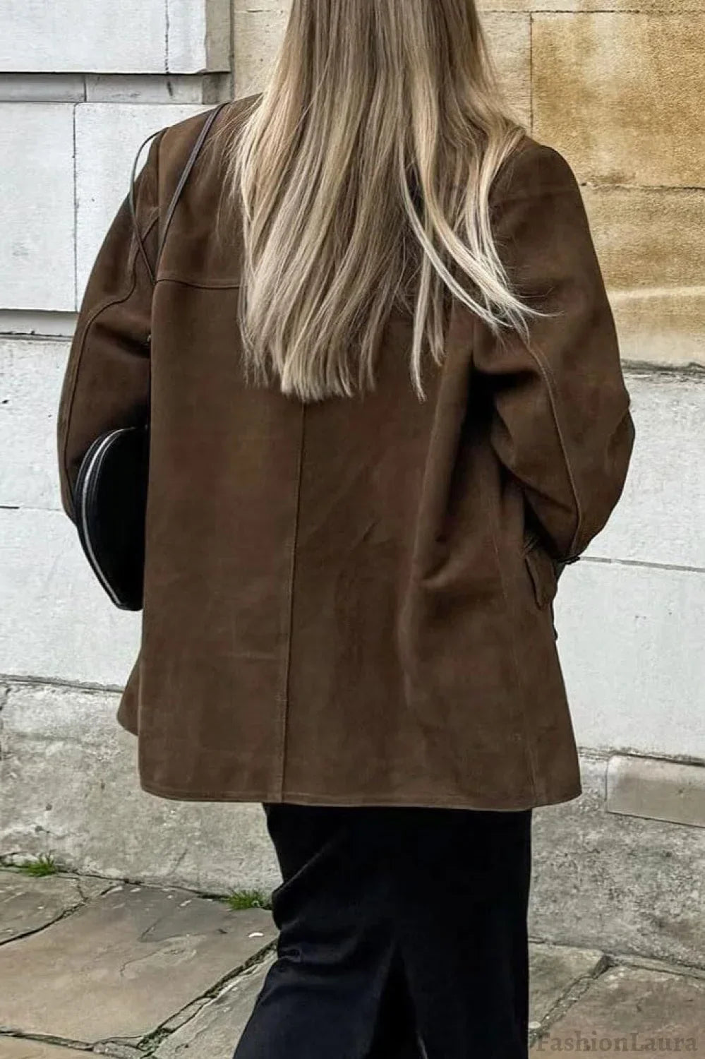 Casual Suede Finish Longline Jacket