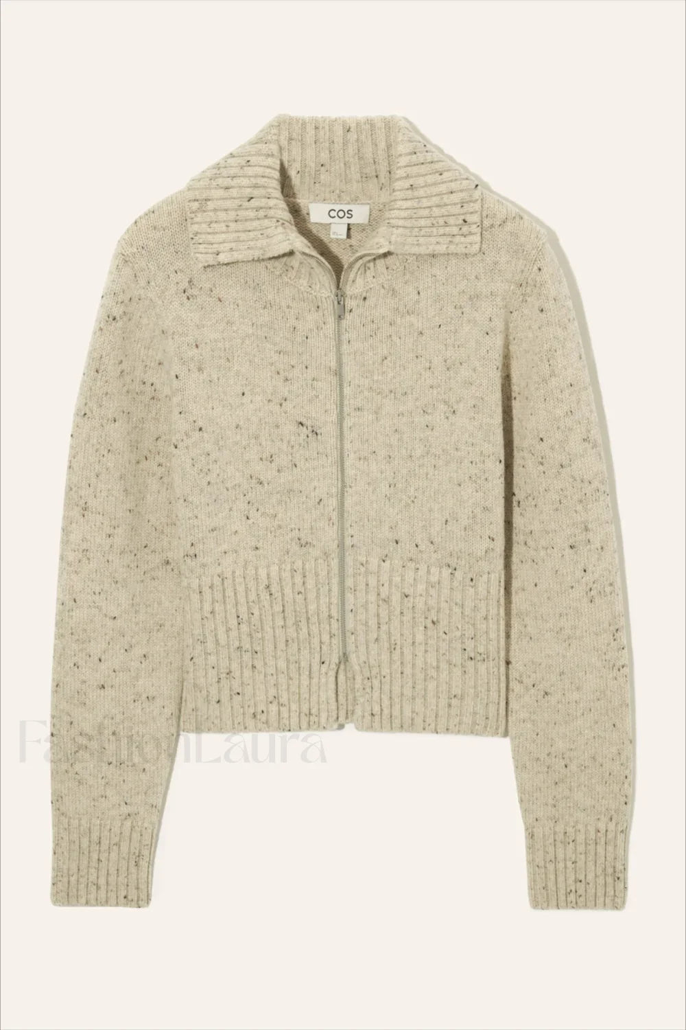 Casual Wool Blend Short Cardigan Beige / XS