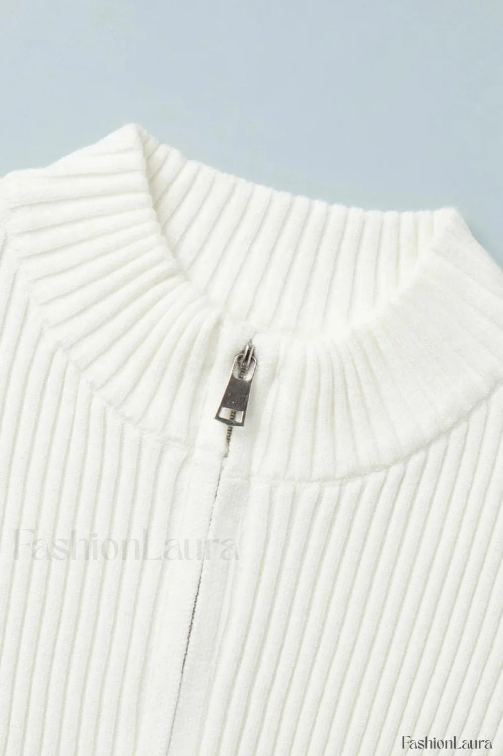 Casual Zip Front Knit Cardigan