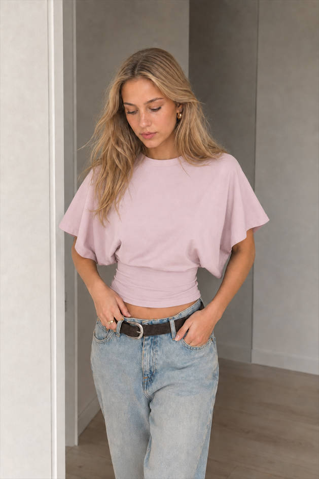 Solid Crew Neck Loose Fit Short Sleeve Tee