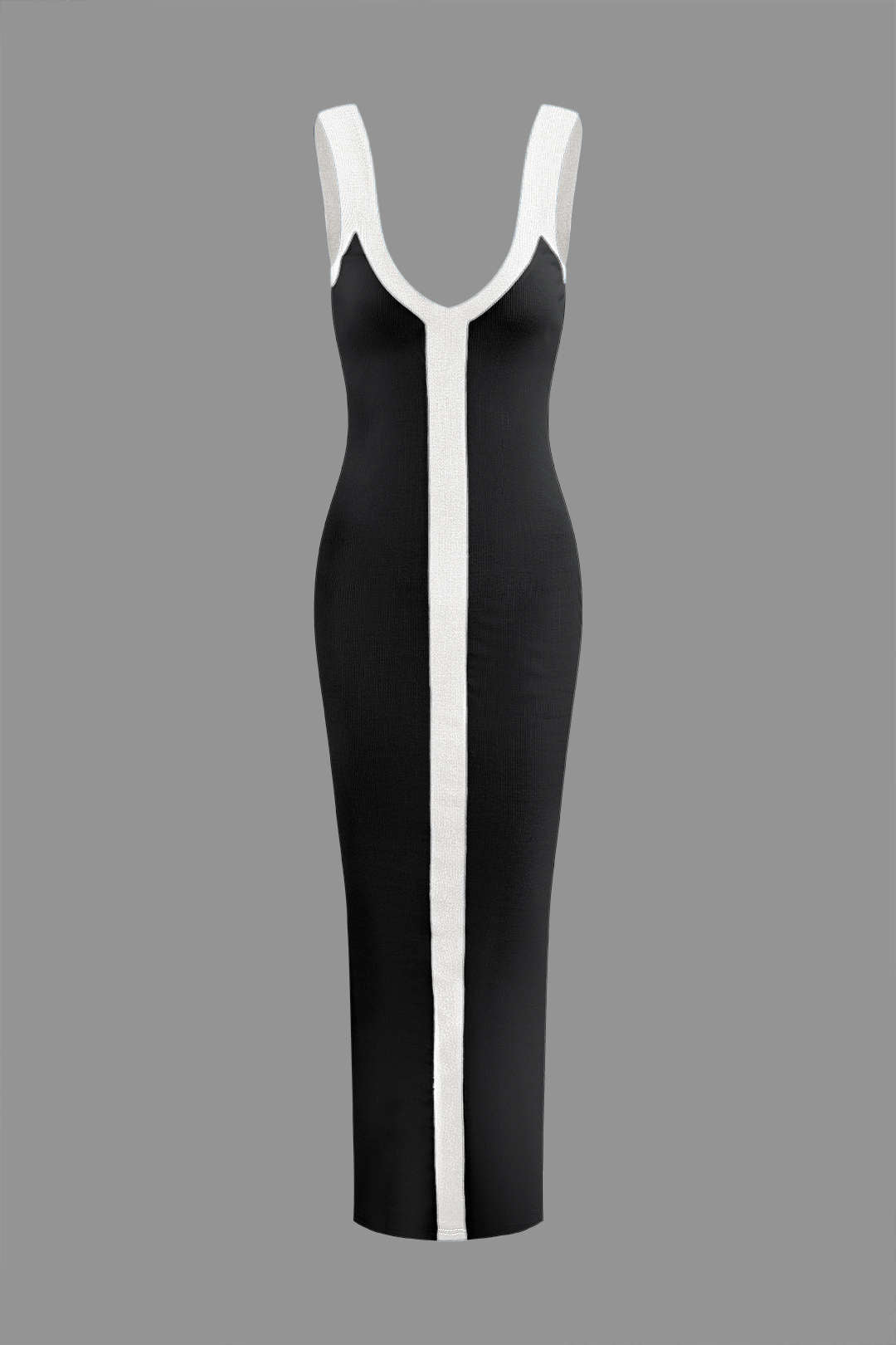 Ribbed Knit Scoop Neck Sleeveless Bodycon Maxi Dress 11