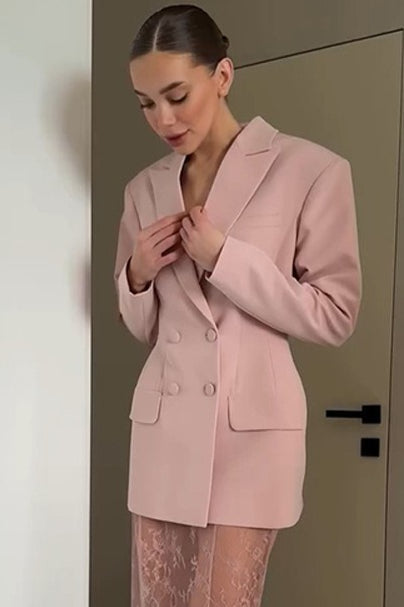 Pink Buttoned Blazer