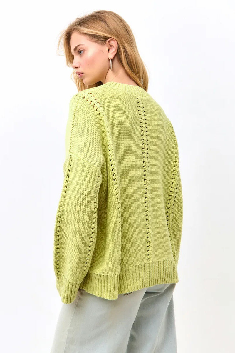 Casual Lace Knit Pullover Sweater