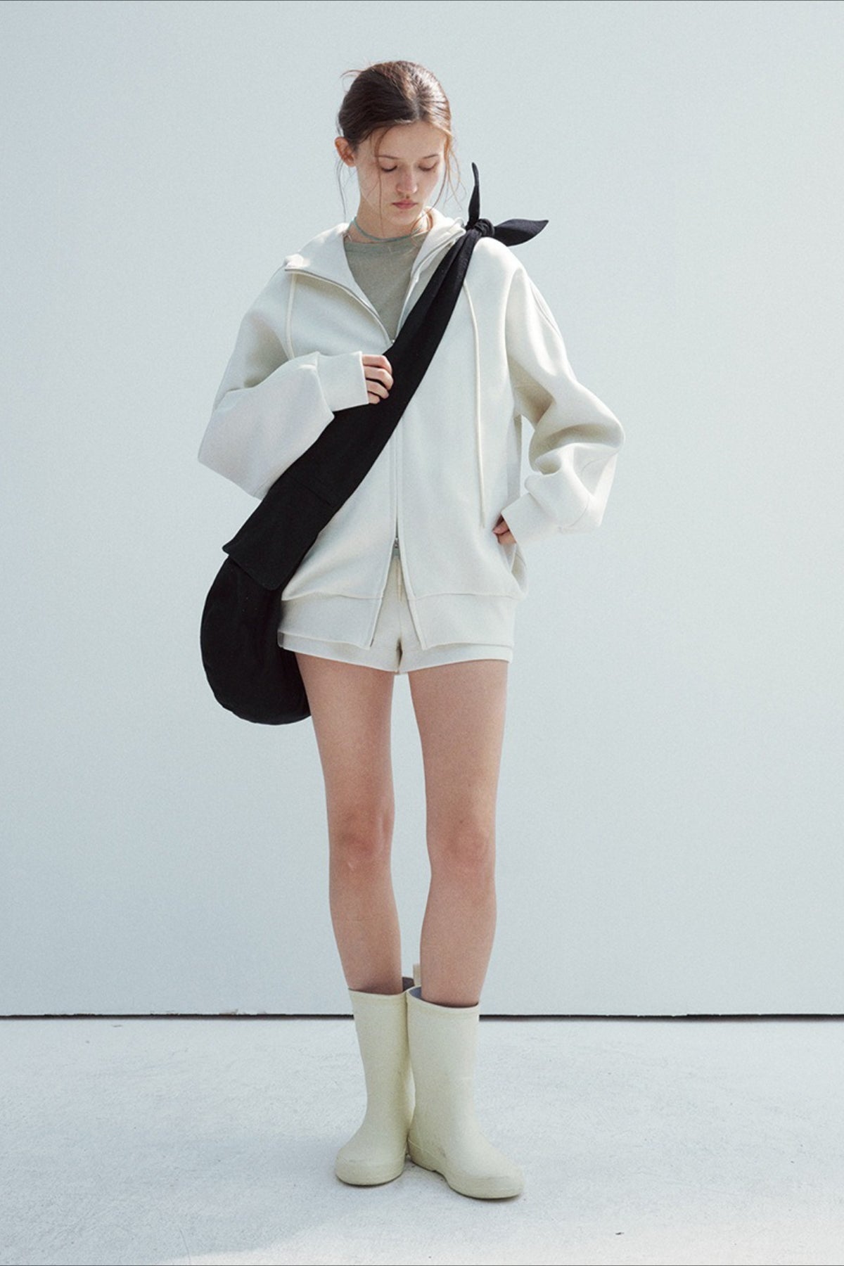 Cloud Print Double Zip Hoodie