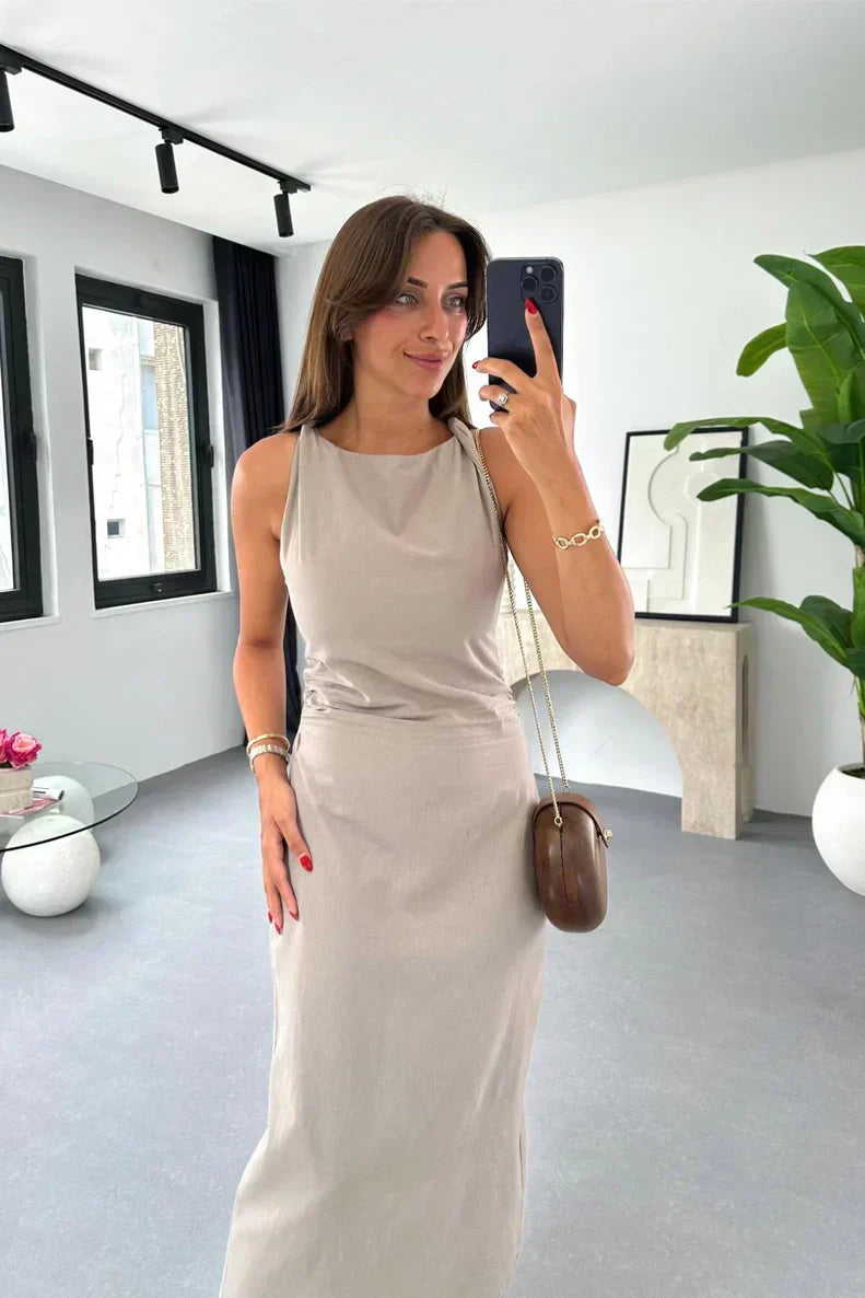 Bianca Chic Bare-Arm Midi Dresses Designer Dress Edit