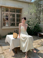 Spaghetti Strap Smocked Tiered A-Line Maxi Dress 4