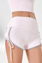 Drawstring Color Block High Rise Shorts