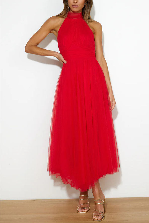 Valeria | Fancy Tulle Dress Red