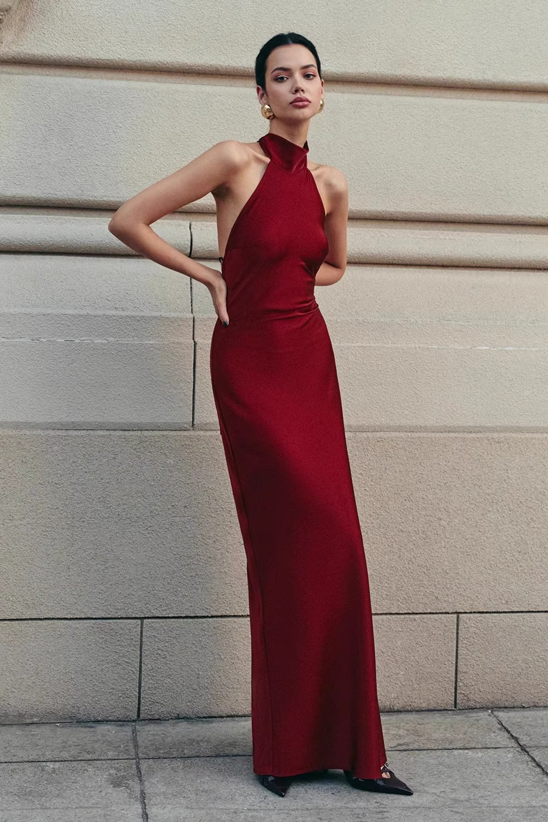 Backless Halter-Neck Dress