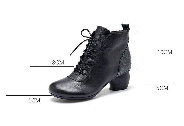 Genuine Leather 2021 New Ankle Shoes Women Boots Zip Round Toe Concise Retro Sewing Ladies Boots