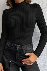 Slim Fit Mock Neck Knit Sweater