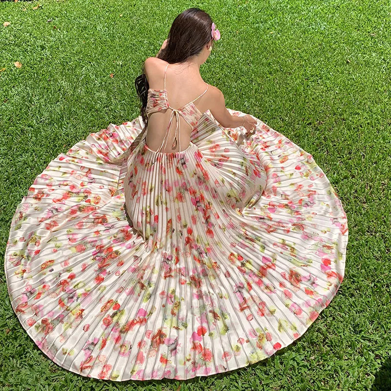 Cinderella Floral Halter Maxi Dress