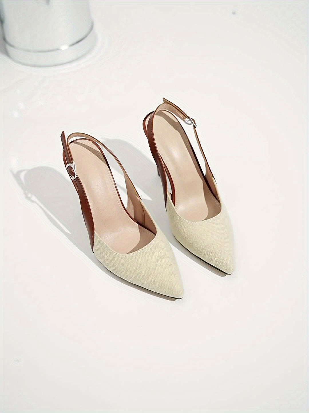 Pointed Toe Slingback Stiletto Heel Pumps