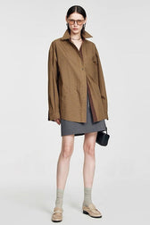 Plaid Cotton Collared Long Sleeve Top