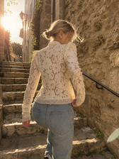 Lace Hollow See-Through Cardigan