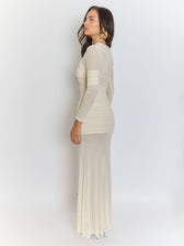 Cecilia Mesh Maxi Dress In White 12