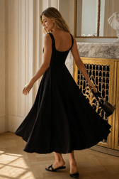 Minimalist Square Neck Slim A Line Slip Dress