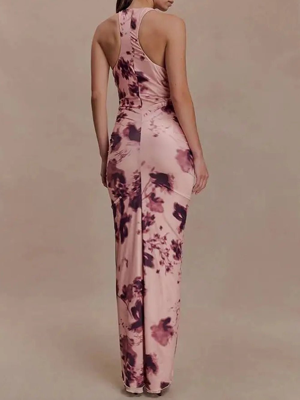 Celeste Ruched Halter Maxi Dress