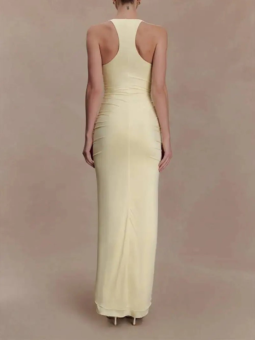 Celeste Ruched Halter Maxi Dress