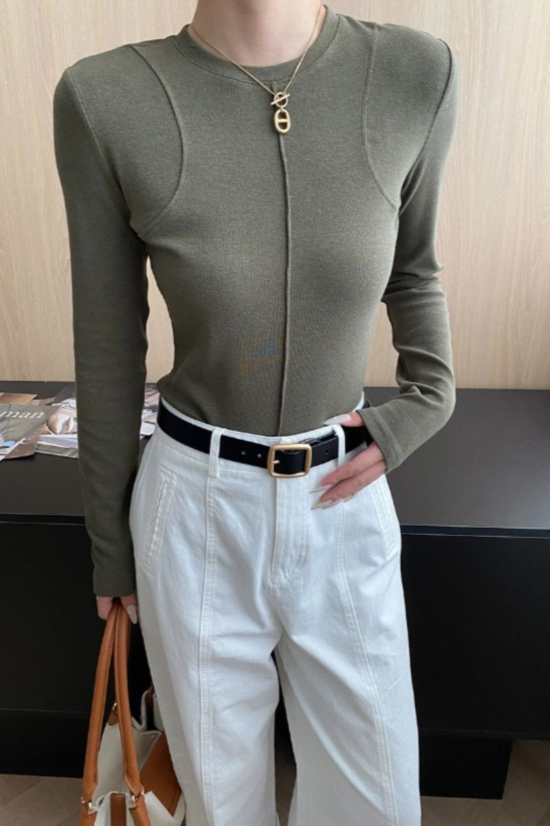 Slim Fit Tailored Long Sleeve Top