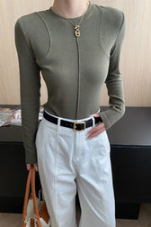 Slim Fit Tailored Long Sleeve Top