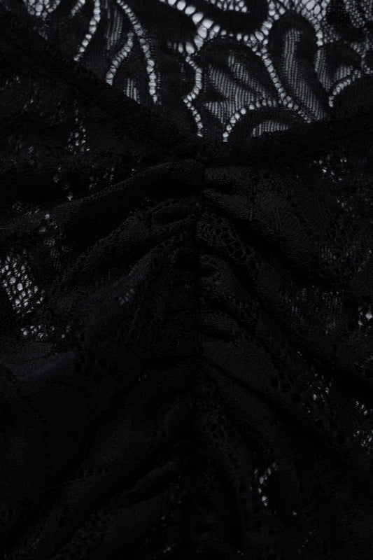 Lace Backless Long Sleeve Lace Dress 7