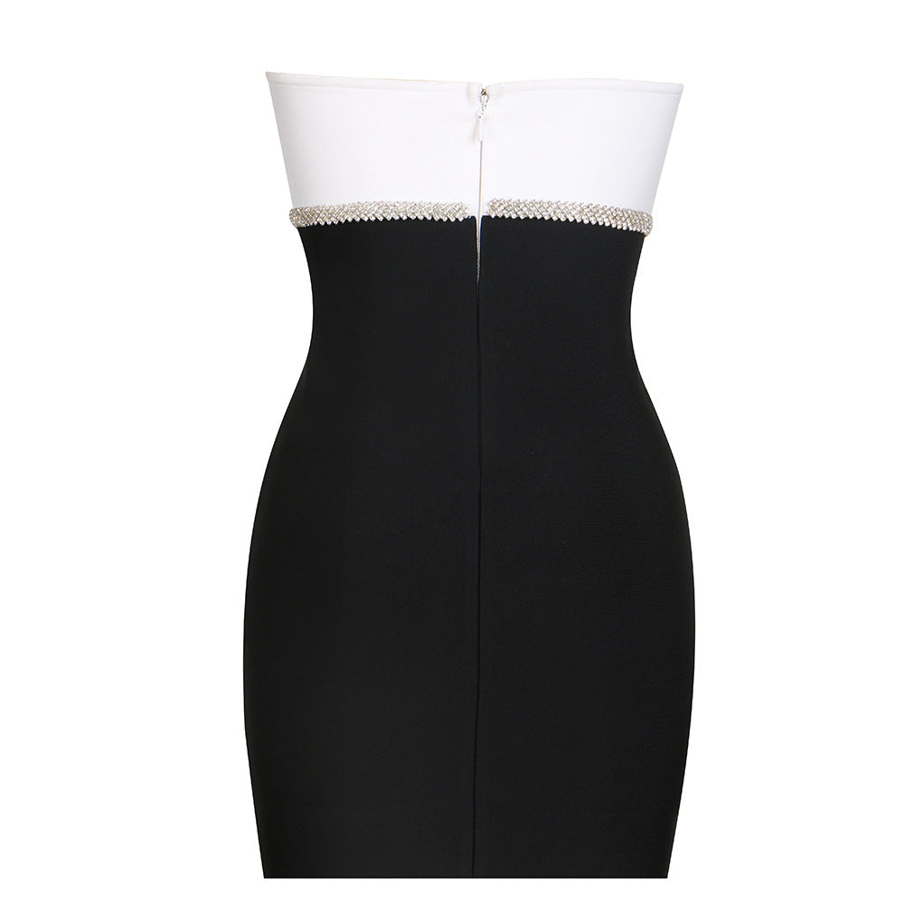 Strapless Rhinestone Bow Bodycon Mini Dress 7