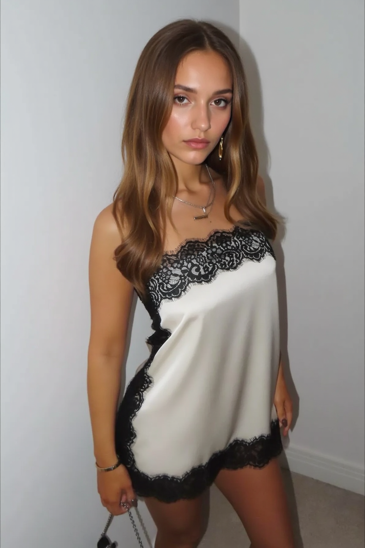 Paneled Solid Color Sexy Spaghetti Strap Slip Dress