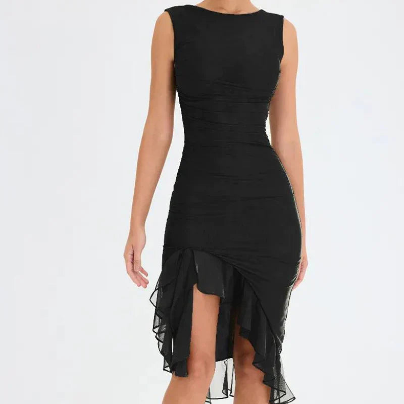 Midi Encarnación Dress with Ruffles for Women Holiday Party Outfit
