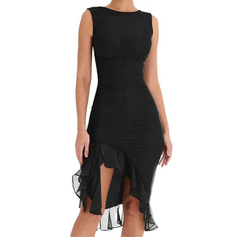 Midi Encarnación Dress with Ruffles for Women Holiday Party Outfit
