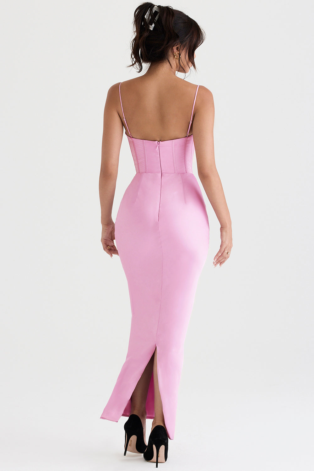Cowl Neck Satin Corset Bodice Cami Bias Cut Maxi Dress 8