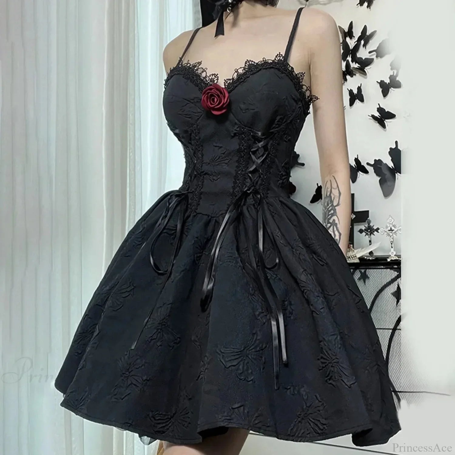 Checkered Antique Small Dress Black / S