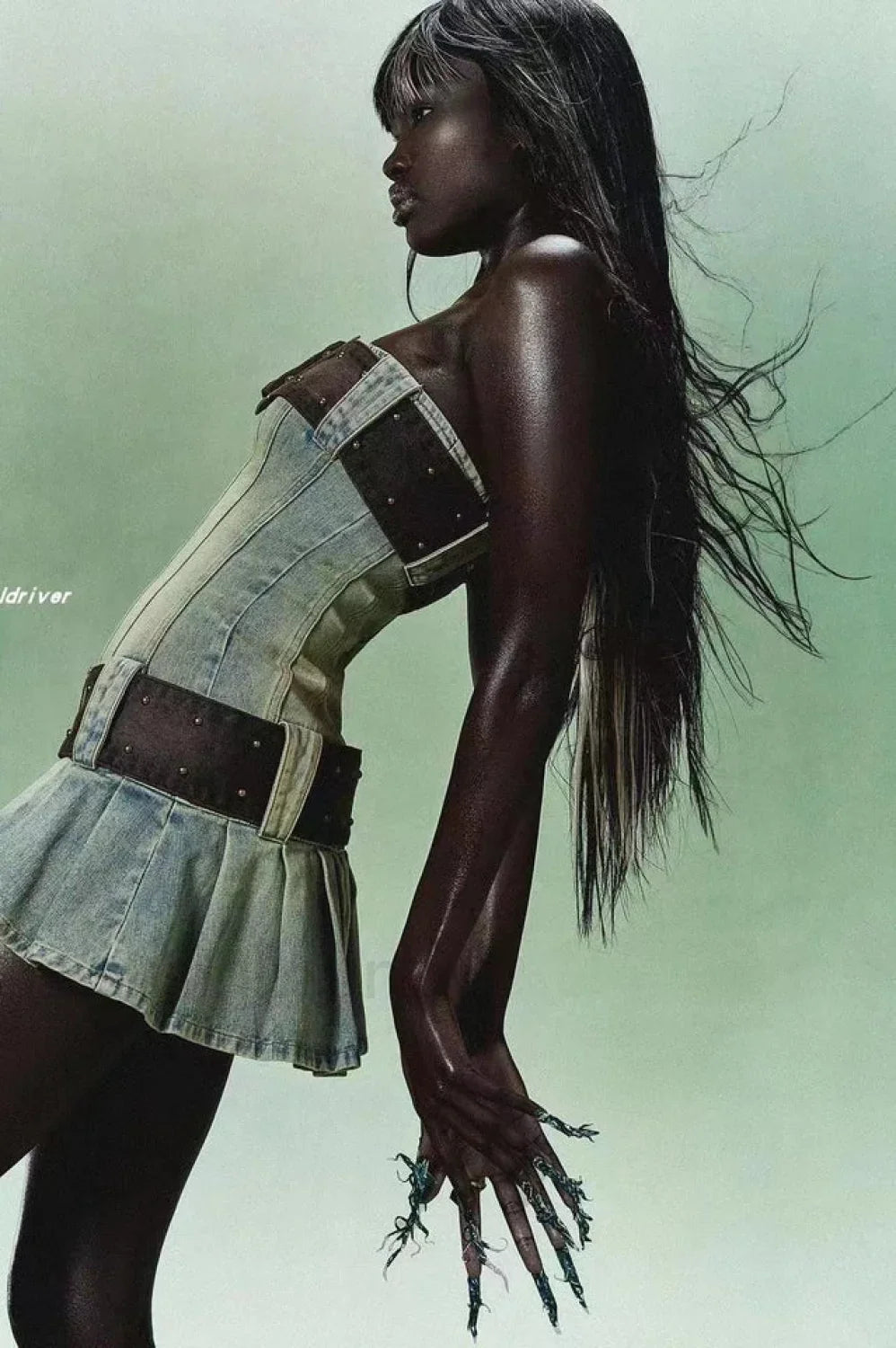 Chelsea Denim Stylish Kilt Mini Dress