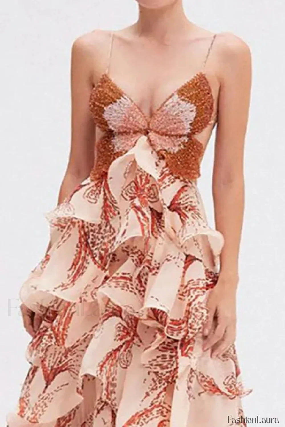 Chic V-Neck Pleated Boho Dress