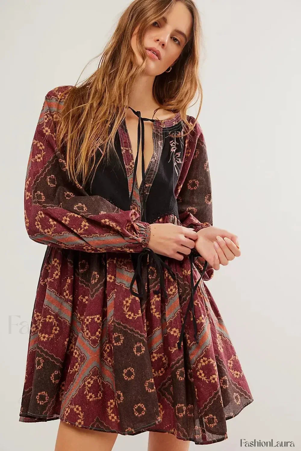 Chiffon Floral Tunic Boho Dress
